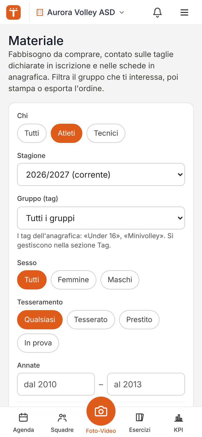 Il materiale sul telefono